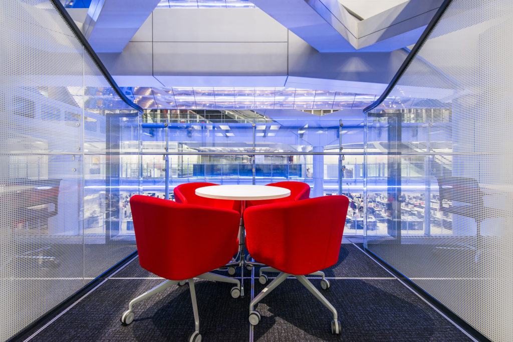 HSBC Headquarters Atrium Meeting Pods designed by One Space