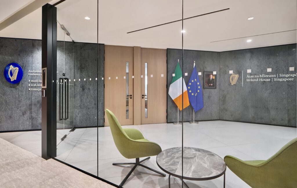 The opening of Ireland House - The Embassy of Ireland in Singapore coincided with the 50th Anniversary in 2024 of diplomatic relations between the two island nations of Singapore and Ireland.